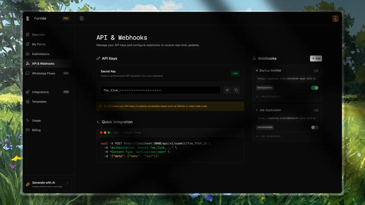 Automating Workflows with Formix Webhooks