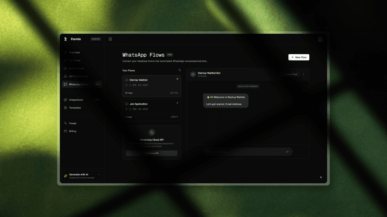 Introducing Formix WhatsApp Flows: Serverless Data Collection via Chat
